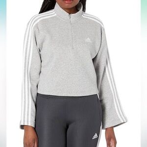 Adidas (Quarter-Zip Cropped Fleece Sweatshirt) Size